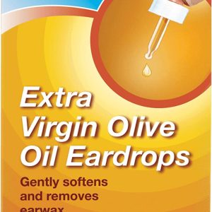 Care+ Extra Vrigin Olive Oil Eardrops in their box.