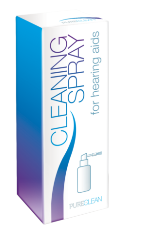 Pureclean Cleaning Spray for hearing aids.