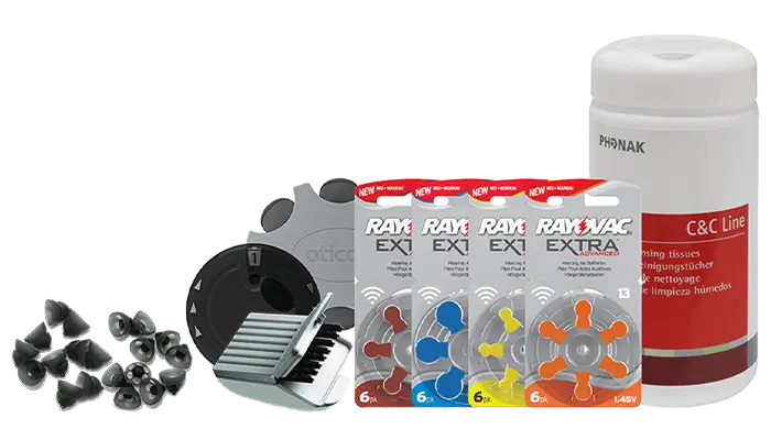 earing aid accessories Malta batteries domes filters wax guards Veritas Hearing