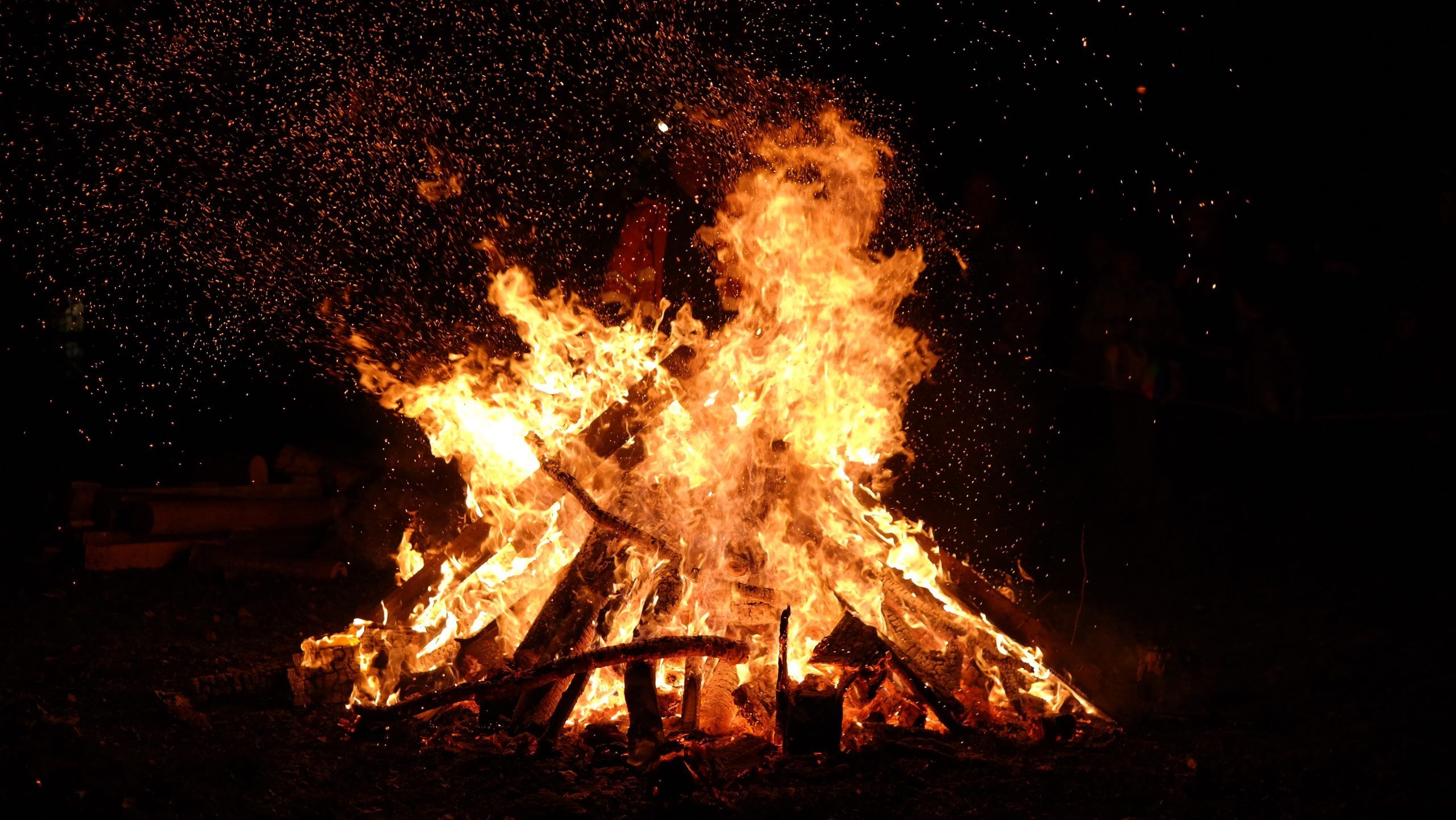 Bonfire at a Fireworks Display