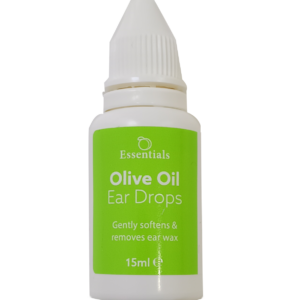Olive oil ear drops 15ml – natural ear wax removal solution, gentle soothing formula for blocked ears and dryness.