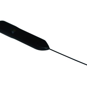 An extra long vent and brush tool for hearing aids.