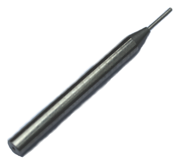 A silver metal pin tool for removing receiver wires from Phonak hearing aids.