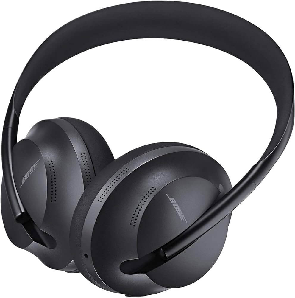 Black noise-cancelling headphones